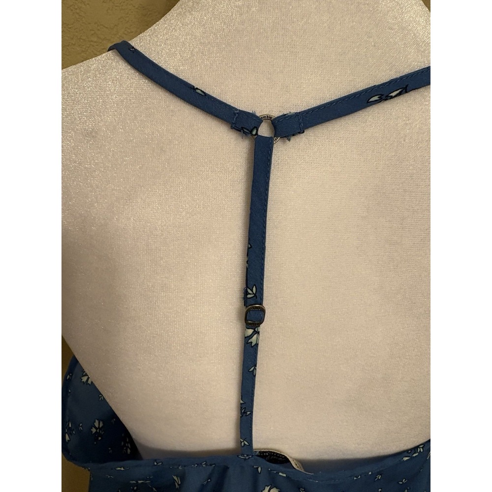 Abercrombie And Fitch Women's Strappy Peplum Top, M, Blue And White Floral - Picture 4 of 8